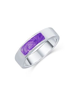 LifeStone™ Unisex Divine Cremation Ashes Ring-Violet-Sterling Silver