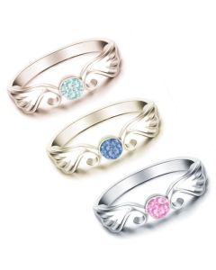 LifeStone™ Ladies Wonderful Wings Cremation Ashes Ring-Sienna-9ct Yellow Gold