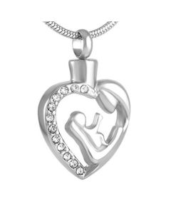 A Mothers Love - Stainless Steel Cremation Ashes Urn Jewellery Pendant