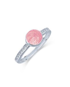 LifeStone™ Ladies Amour Round Cremation Ashes Ring-Cupid-Sterling Silver