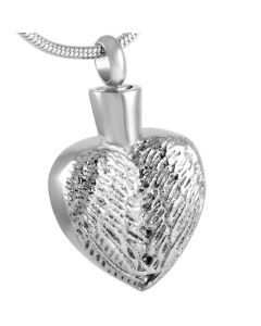 Angelic Heart - Stainless Steel Cremation Ashes Memorial Jewellery Pendant