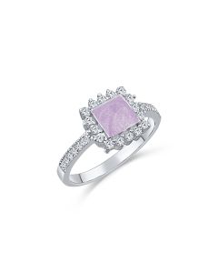 LifeStone™ Ladies Balmoral Cremation Ashes Ring-Lavender-Sterling Silver