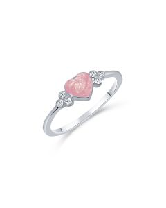 LifeStone™ Ladies Beloved Heart Cremation Ashes Ring-Cupid-Sterling Silver