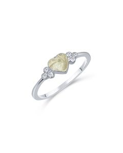 LifeStone™ Ladies Beloved Heart Cremation Ashes Ring-Natural-Sterling Silver