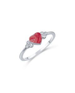 LifeStone™ Ladies Beloved Heart Cremation Ashes Ring-Rose-Sterling Silver