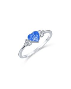 LifeStone™ Ladies Beloved Heart Cremation Ashes Ring-Sapphire-Sterling Silver