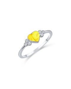 LifeStone™ Ladies Beloved Heart Cremation Ashes Ring-Sunflower-Sterling Silver
