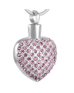 Blush Heart - Stainless Steel Ashes Urn Jewellery Memorial Pendant