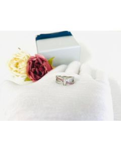 LifeStone™ Ladies Bow Ribbon Cremation Ashes Memorial Ring-Cupid-Sterling Silver
