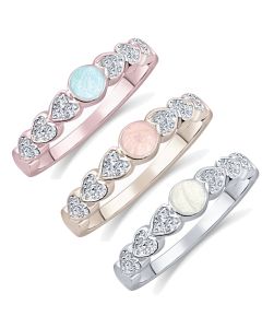 LifeStone™ Ladies Cascading Hearts Cremation Ashes Ring