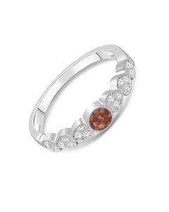 LifeStone™ Ladies Cascading Hearts Cremation Ashes Ring-Copper-Sterling Silver