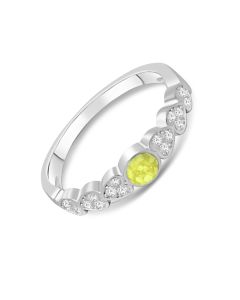 LifeStone™ Ladies Cascading Hearts Cremation Ashes Ring-Daffodil-Sterling Silver