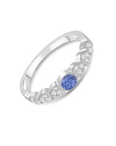 LifeStone™ Ladies Cascading Hearts Cremation Ashes Ring-Sapphire-Sterling Silver