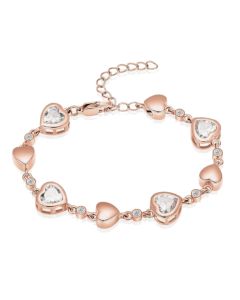 Chasing Hearts Bracelet - Rose Gold Stainless Steel Cremation Ashes Jewellery