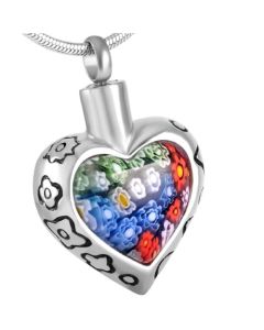 Cheerful Memories Heart - Stainless Steel Cremation Ashes Jewellery Pendant
