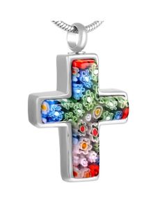 Cheerful Memories Cross - Stainless Steel Cremation Ashes Jewellery Pendant