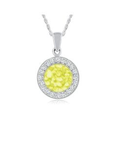 LifeStone™ Cherished Round Cremation Ashes Pendant-Daffodil-Sterling Silver