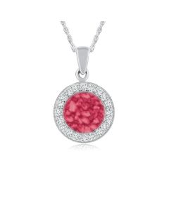 LifeStone™ Cherished Round Cremation Ashes Pendant-Rose-Sterling Silver