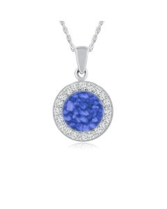 LifeStone™ Cherished Round Cremation Ashes Pendant-Sapphire-Sterling Silver