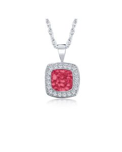 LifeStone™ Cherished Square Cremation Ashes Pendant-Rose-Sterling Silver