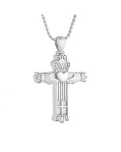 Claddagh Cross - Stainless Steel Ash Holder Pendant