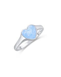 LifeStone™ Classic Heart Cremation Ashes Ring-Azure-Sterling Silver