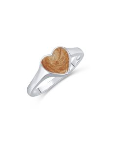 LifeStone™ Classic Heart Cremation Ashes Ring-Copper-Sterling Silver