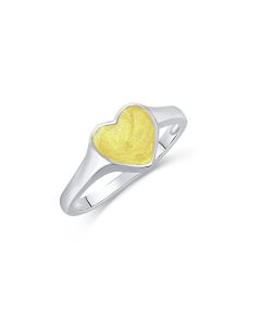 LifeStone™ Classic Heart Cremation Ashes Ring-Daffodil-Sterling Silver