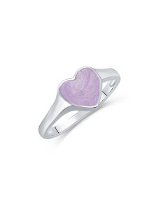 LifeStone™ Classic Heart Cremation Ashes Ring-Lavender-Sterling Silver