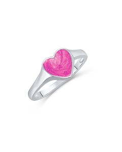LifeStone™ Classic Heart Cremation Ashes Ring-Magenta-Sterling Silver