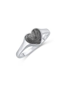 LifeStone™ Classic Heart Cremation Ashes Ring-Midnight-Sterling Silver