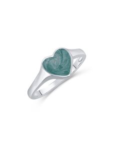 LifeStone™ Classic Heart Cremation Ashes Ring-Peacock-Sterling Silver