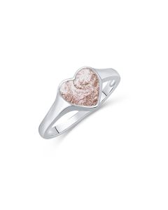 LifeStone™ Classic Heart Cremation Ashes Ring-Sienna-Sterling Silver