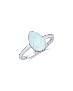LifeStone™ Classic Tear Cremation Ashes Ring-Aquamarine-Sterling Silver