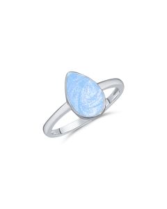 LifeStone™ Classic Tear Cremation Ashes Ring-Azure-Sterling Silver