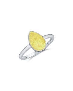 LifeStone™ Classic Tear Cremation Ashes Ring-Daffodil-Sterling Silver