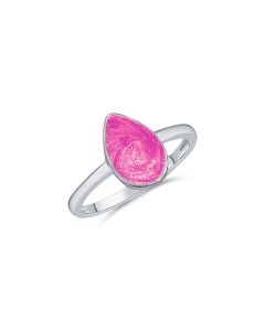 LifeStone™ Classic Tear Cremation Ashes Ring-Magenta-Sterling Silver