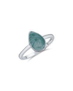 LifeStone™ Classic Tear Cremation Ashes Ring-Peacock-Sterling Silver