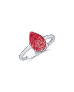 LifeStone™ Classic Tear Cremation Ashes Ring-Rose-Sterling Silver