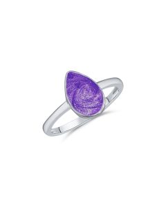 LifeStone™ Classic Tear Cremation Ashes Ring-Violet-Sterling Silver