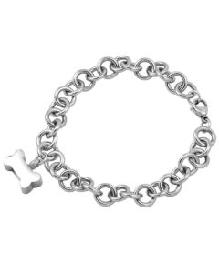 Dog Bone Charm Bracelet - Stainless Steel Cremation Ashes Bracelet