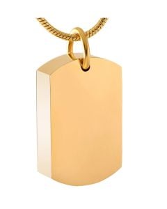 Dog Tag Gold - Stainless Steel Cremation Ashes Jewellery Pendant