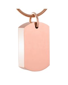 Dog Tag Rose Gold - Stainless Steel Cremation Ashes Jewellery Pendant