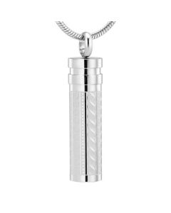 Fancy Cylinder - Stainless Steel Cremation Ashes Urn Jewellery Pendant