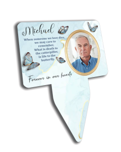 Blue Butterfly - Personalised Photo Memorial Plaque