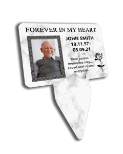 Grey Marble - Personalised Photo Memorial Plaque