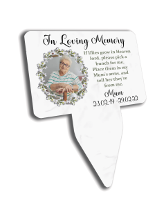 Lilies - Personalised Photo Memorial Plaque