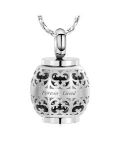 Forever Loved Urn -Stainless Steel Cremation Ashes Jewellery Memorial Pendant