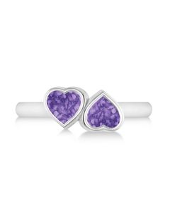 LifeStone® Ladies Forever Together Hearts Cremation Ashes Ring