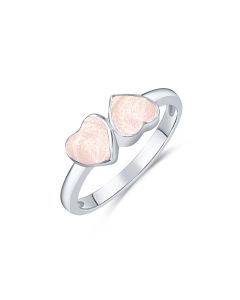 LifeStone™ Ladies Forever Together Hearts Cremation Ashes Ring-Ballerina-Sterling Silver